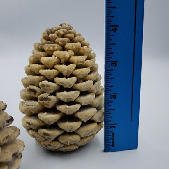 Pine Cone Tree Candle Set of 4 Wax Dept 56 Winter Decor Light Vintage Soap Scent - Picture 3 of 11